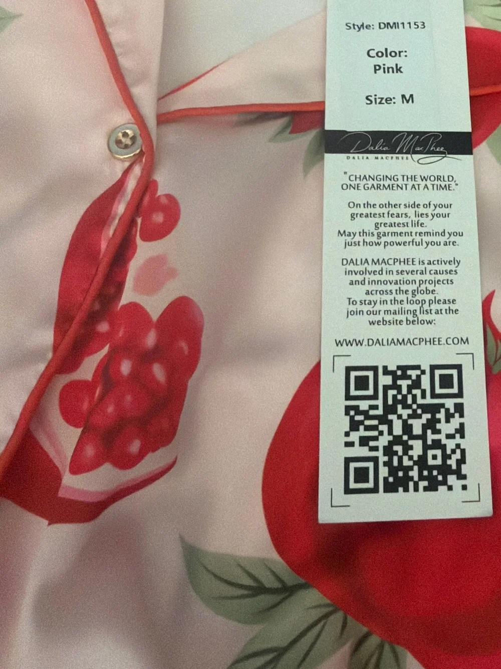 Women's Pink Pomegranate Print Pajama Set